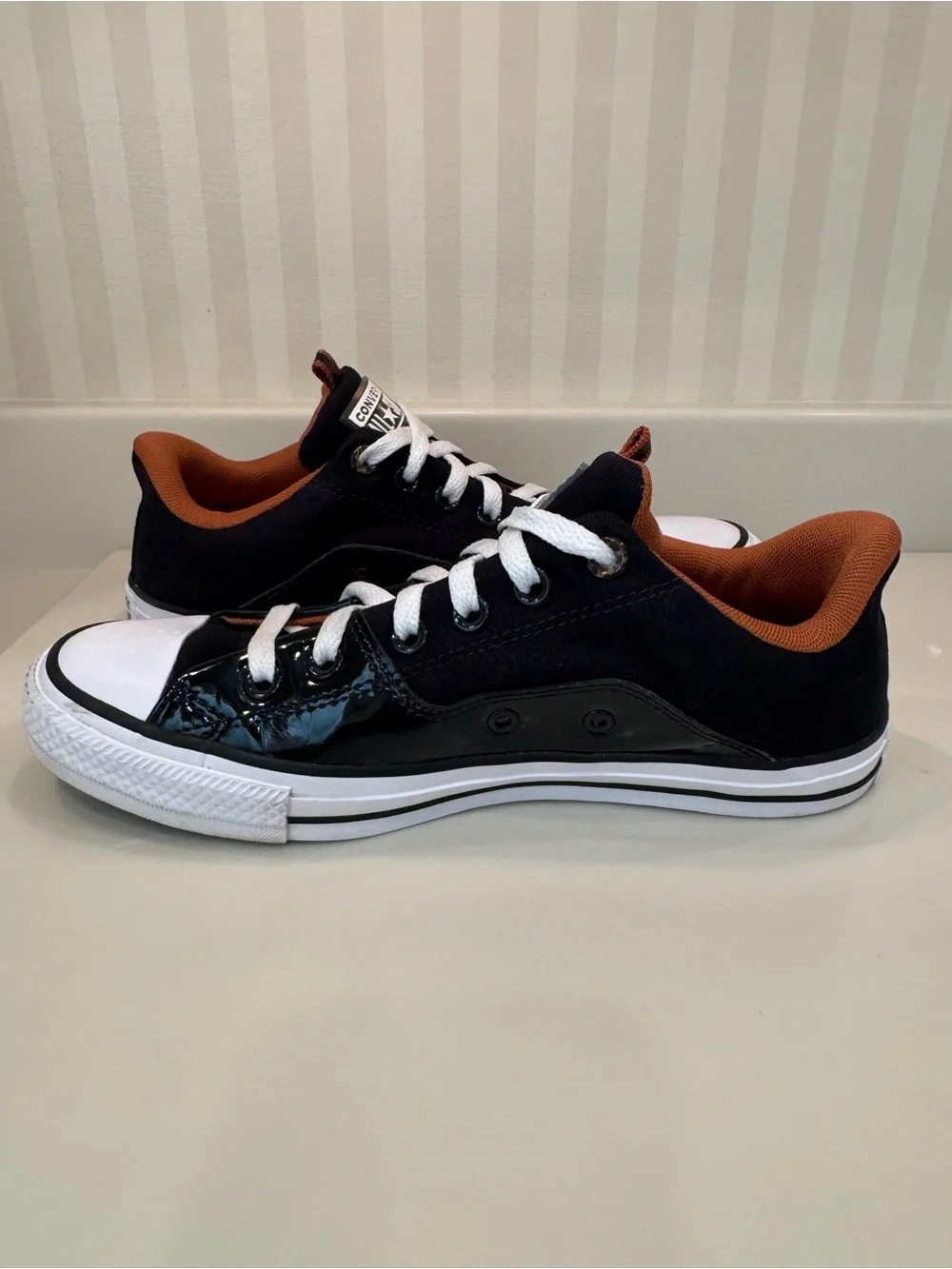 Converse Chuck Taylor All Star Rave Canvas And Patent Leather Sneakers Size 9 - Picture 13 of 16
